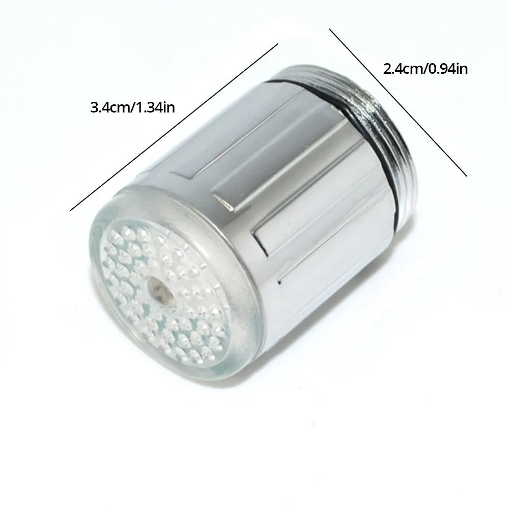 1pc Bathroom LED 3-Color Light-up Faucet Kitchen Glow Water Saving Faucet Aerator Nozzle Shower