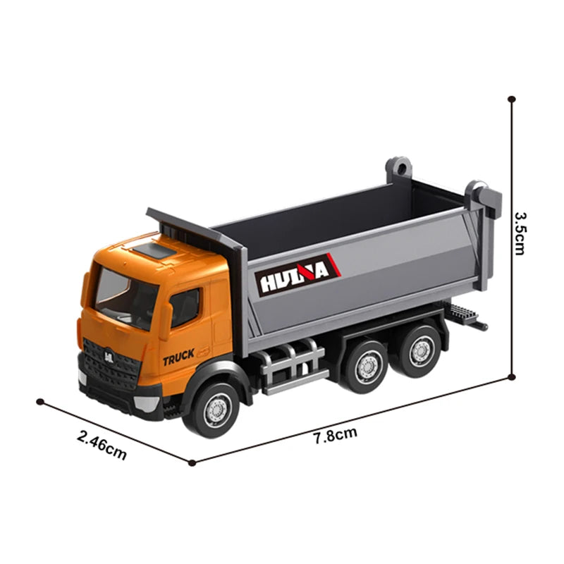 Huina 1/80 Alloy Excavator Truck Dumper Metal Engineering Car Model Toy Scale Cars Diecast Vehicle Toy Children Toys for Kids