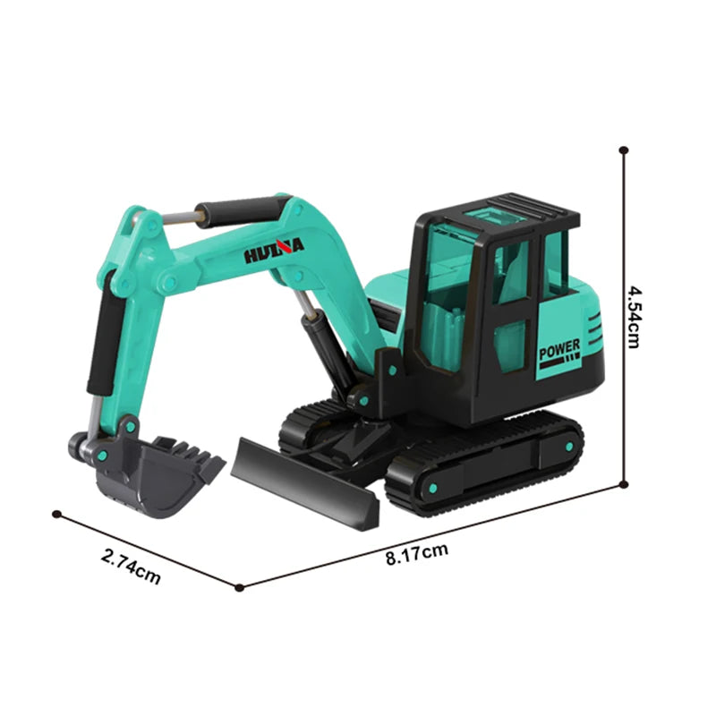 Huina 1/80 Alloy Excavator Truck Dumper Metal Engineering Car Model Toy Scale Cars Diecast Vehicle Toy Children Toys for Kids