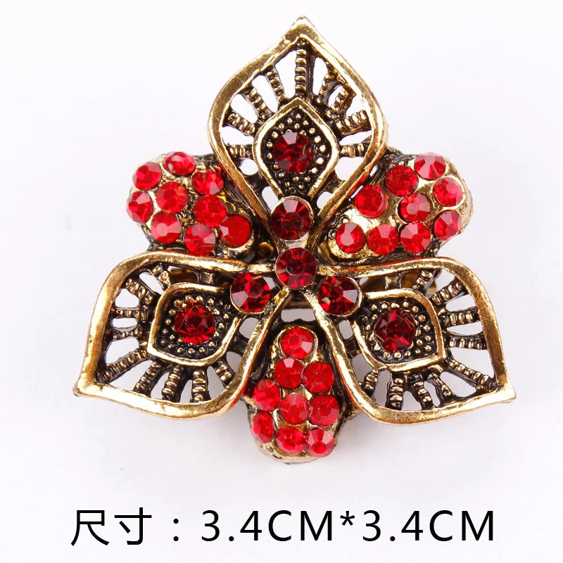 Baiduqiandu Brand Crystal Rhinestones Flower Pins and Brooches for Women Dress Party or DIY Wedding Bouquets Jewelry