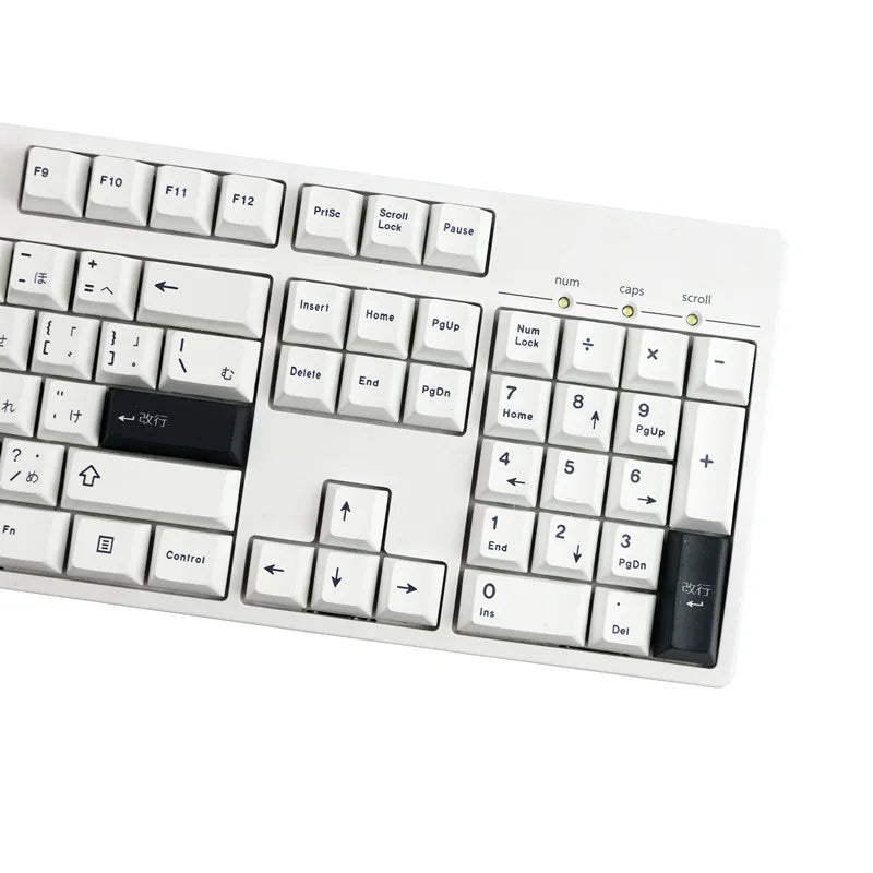 129 Keys black and White Japanese Keycaps Cherry Profile PBT Dye Sublimation Mechanical Keyboard Keycap For MX Switch 61/64/68