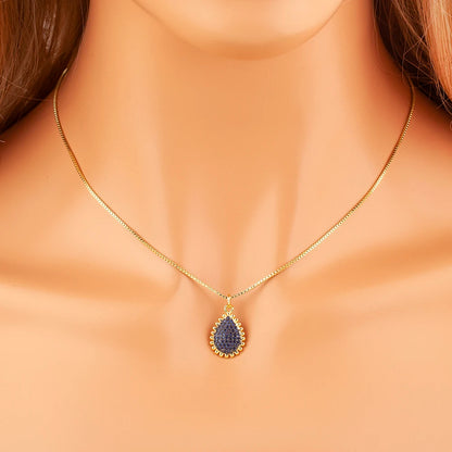 Nidin Classic New Design Irregular Geometric Waterdrop Shape Zircon Pendant Necklace Female Clavicle Chain Jewelry Daily Gifts