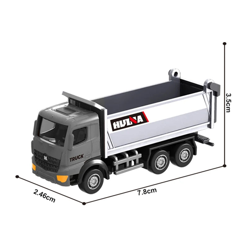 Huina 1/80 Alloy Excavator Truck Dumper Metal Engineering Car Model Toy Scale Cars Diecast Vehicle Toy Children Toys for Kids