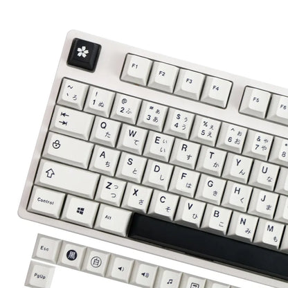 129 Keys black and White Japanese Keycaps Cherry Profile PBT Dye Sublimation Mechanical Keyboard Keycap For MX Switch 61/64/68