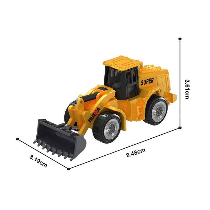 Huina 1/80 Alloy Excavator Truck Dumper Metal Engineering Car Model Toy Scale Cars Diecast Vehicle Toy Children Toys for Kids