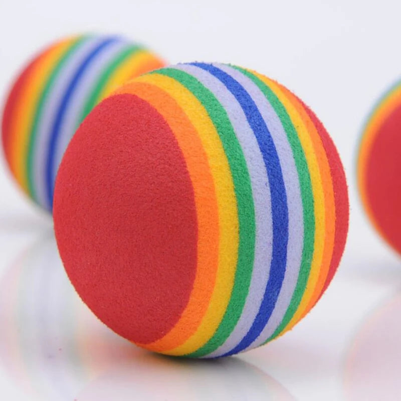 2pcs diameter 63mm 2.48 inch Rainbow EVA Foam Ball Golf Practice Indoor Training Aid Soft Golf Training Ball Child pet toy ball