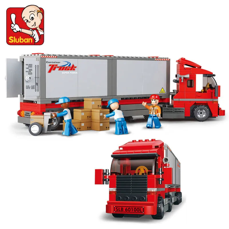 345Pcs Urban Freight Storage City Big Truck Car Model Building Blocks Sets DIY Hobbies Brinquedos Bricks Educational Kids Toys