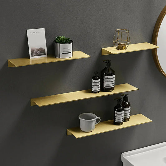 Brushed Gold Black White Bathroom Storage Rack 30-50cm Modern Bathroom Shelves Kitchen Wall Shelf Home Accessories