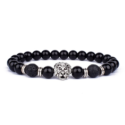 Vintage Hematite Owl Charm Bracelets Men Lava Stone Crown Warrior Helmet Bracelets & Bangles for Women Friendship Jewelry Gift