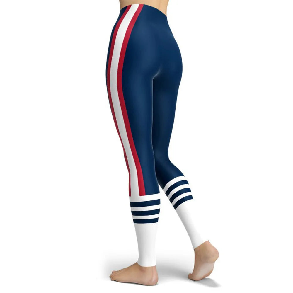 New Sexy Women Legging Rainbow Stripe Printing Fitness leggins Fashion Slim High Waist Leggings Woman Pants Christmas Gift