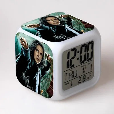 New LED Light Detail Clock ron hermione snape American Drama Peripheral Children Flash Gift Toy Desk Decoration Alarm Clock Toy