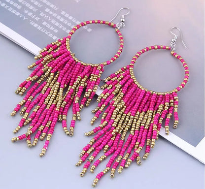 Ethnic Bohemian Beads Earrings Tassel earring Women Fashion Accessories Wholesale Jewelry Gift