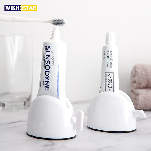 WIKHOSTAR Bathroom Accessories Set Rolling Toothpaste Squeezer Tube Toothpaste Dispenser Cleanser Squeezer Toothpaste Holder