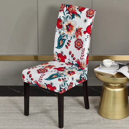 floral printed stretch chair cover for dining room office banquet chair protector elastic material armchair cover