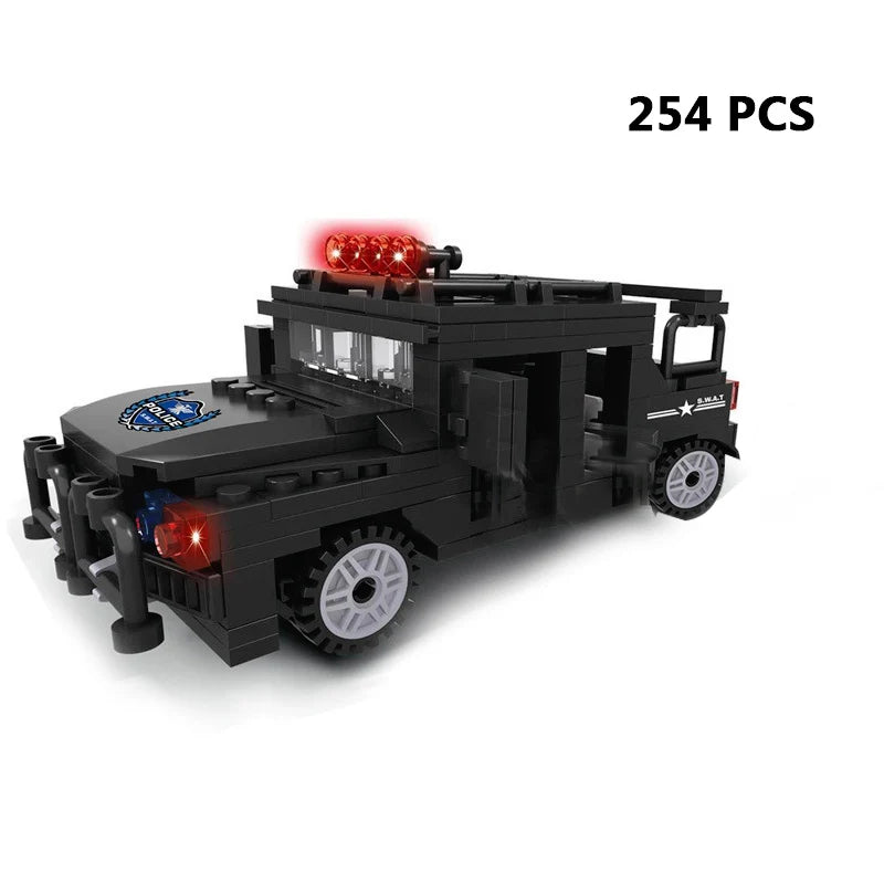 Special Forces SWAT Military Vehicle Car Police Station Bus Sets Building Blocks Kits Helicopters City Arms Truck Arrest Patrol