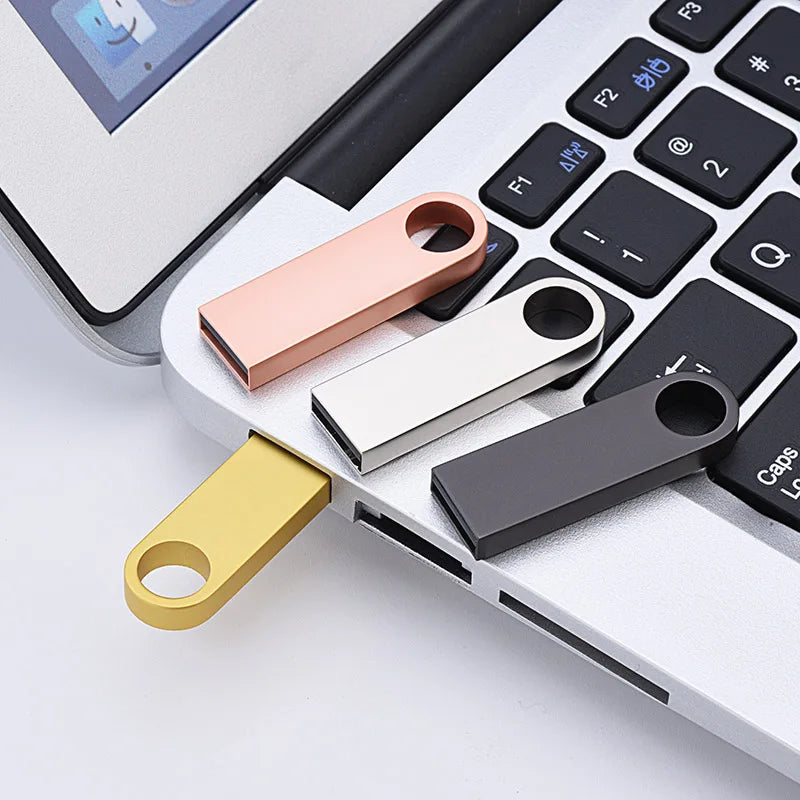 High Speed USB Flash Drive Metal Pen Drive 16GB 32GB 64GB 128GB Pendrives Waterproof USB Stick 2.0 4gb 8gb Memory Stick