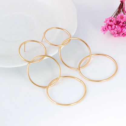 Hot fashion hoop earrings long interlocking Earrings geometric metal earrings Personality quality For Women girlfriend Girl gift