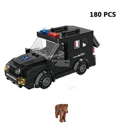 Special Forces SWAT Military Vehicle Car Police Station Bus Sets Building Blocks Kits Helicopters City Arms Truck Arrest Patrol