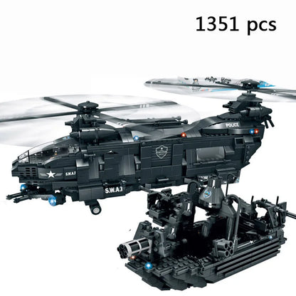 Special Forces SWAT Military Vehicle Car Police Station Bus Sets Building Blocks Kits Helicopters City Arms Truck Arrest Patrol