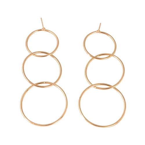 Hot fashion hoop earrings long interlocking Earrings geometric metal earrings Personality quality For Women girlfriend Girl gift