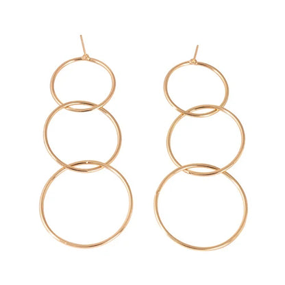 Hot fashion hoop earrings long interlocking Earrings geometric metal earrings Personality quality For Women girlfriend Girl gift