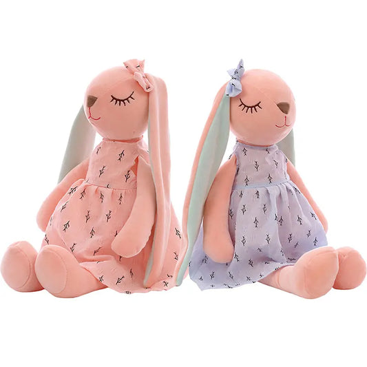 Kawaii Long Ears Bunny Plush Stuffed Toys For Baby Girl Appease Doll Baby Sleeping Toy Soft Plush Toys Stuffed Animals Baby Toys