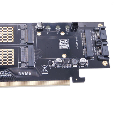 M2 NVMe SSD NGFF to PCIE 3.0 X16 Adapter M Key B Key mSATA PCI Express 3.0 M.2 NVME SSD M2 SATA SSD mSATA 3 in 1 Converter Riser