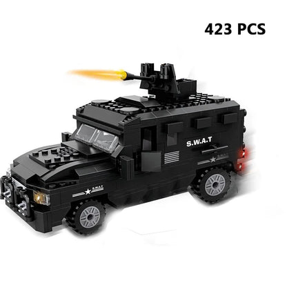 Special Forces SWAT Military Vehicle Car Police Station Bus Sets Building Blocks Kits Helicopters City Arms Truck Arrest Patrol