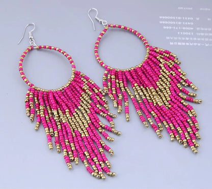 Ethnic Bohemian Beads Earrings Tassel earring Women Fashion Accessories Wholesale Jewelry Gift