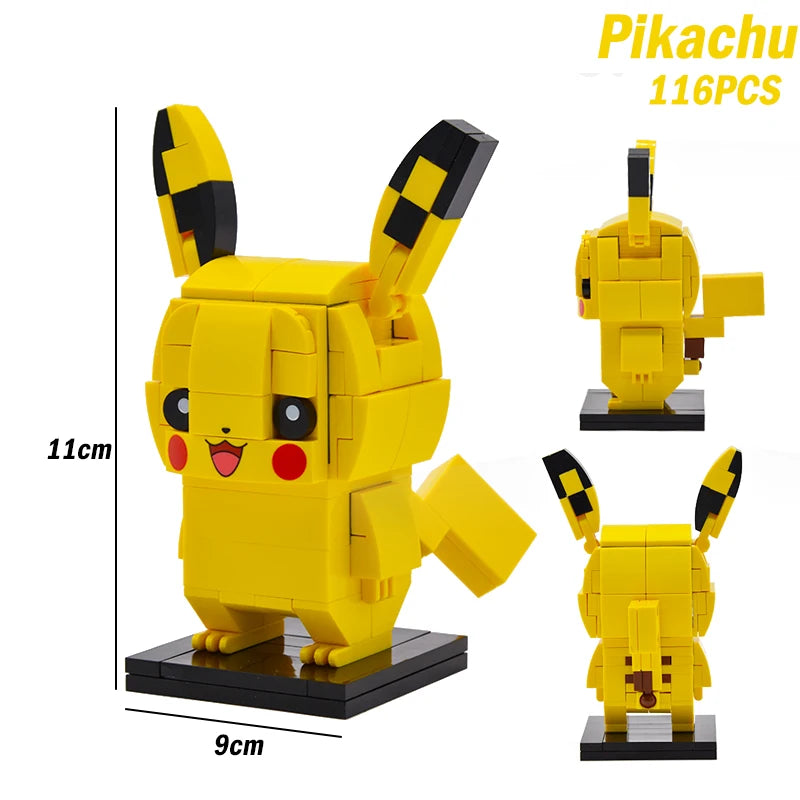 pokemon figures Pikachu cartoon brick pocket monster ball  monster brick set classic cartoon movie doll model children's toys