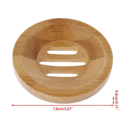 Natural Wood Soap Tray Holder Round Shape Container Storage Bathroom Stand Rack for Bathroom Kitchen