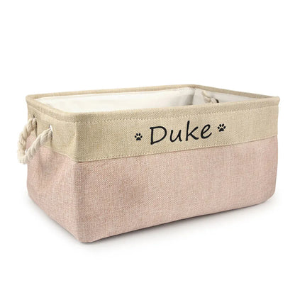 Personalized Dog Toy Basket Free Print Pet Storage Box Cat DIY Custom Name Toys Clothes Accessories Organize Storage