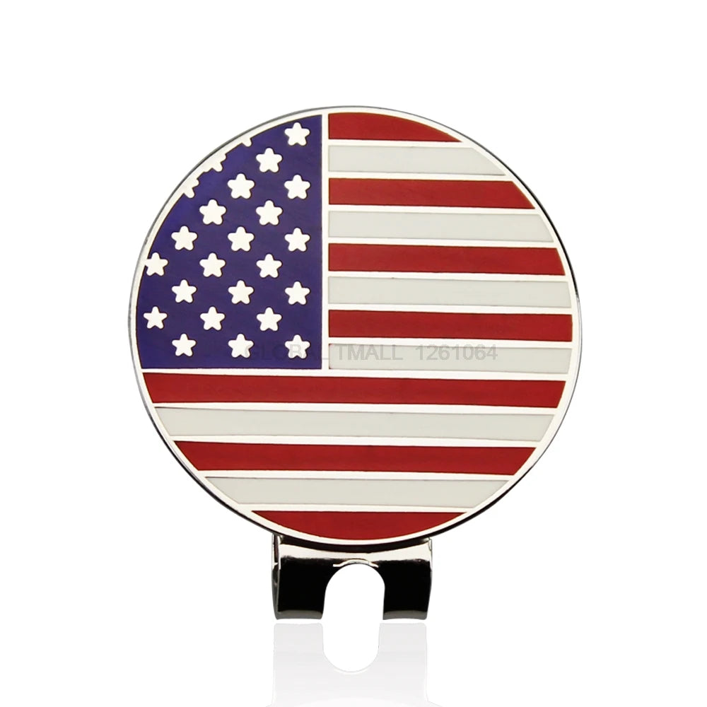 30MM 1.18 inch Golf Ball Marker w Magnetic Golf Cap Hat Clip Mark for golfer Golf Ball shoes Clover national flag Dog Pig flower