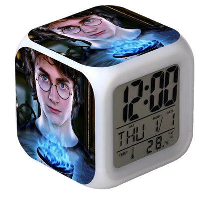 New LED Light Detail Clock ron hermione snape American Drama Peripheral Children Flash Gift Toy Desk Decoration Alarm Clock Toy