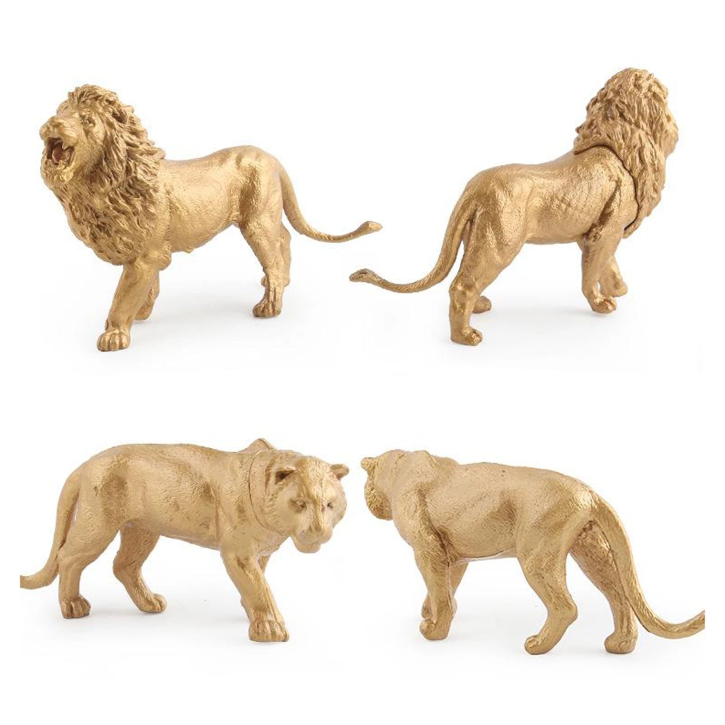 7pcs Wild Animal Figures Simulation Model Figurine Statue Golden Educational Forest Toys for Child's Birthday Gift Home Decor