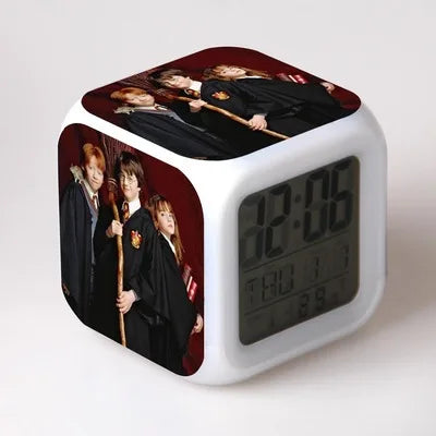 New LED Light Detail Clock ron hermione snape American Drama Peripheral Children Flash Gift Toy Desk Decoration Alarm Clock Toy