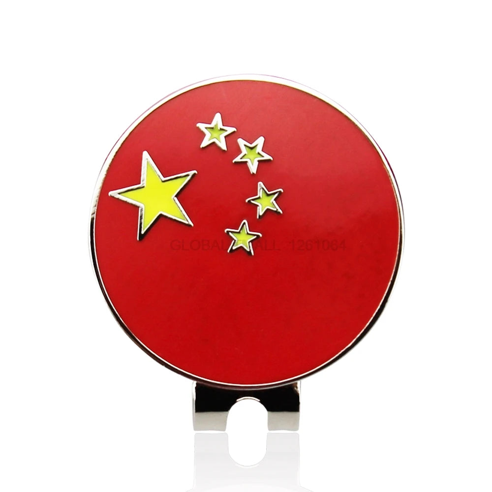 30MM 1.18 inch Golf Ball Marker w Magnetic Golf Cap Hat Clip Mark for golfer Golf Ball shoes Clover national flag Dog Pig flower