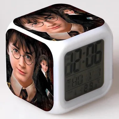 New LED Light Detail Clock ron hermione snape American Drama Peripheral Children Flash Gift Toy Desk Decoration Alarm Clock Toy