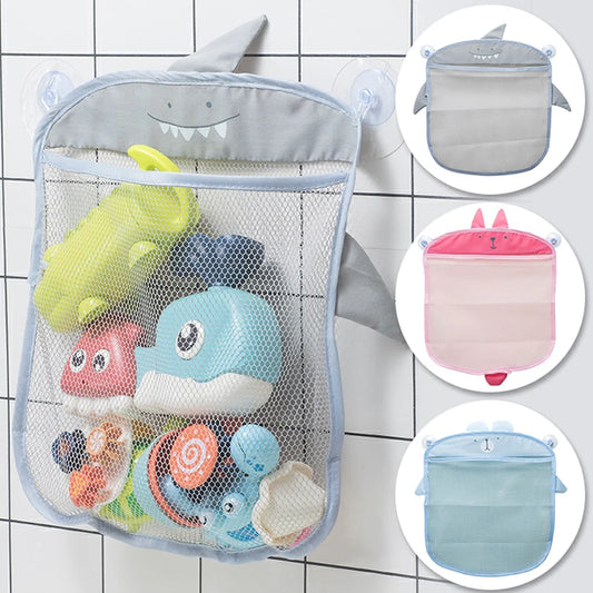 QWZ New Baby Bathroom Mesh Bag Sucker Design For Bath Toys Kids Basket Cartoon Animal Shapes Cloth Sand Toys Storage Net Bag