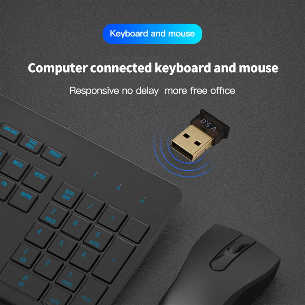 PzzPss USB Bluetooth 5.0 Adapter Dongle High Speed Transmitter Mini Bluetooth 5.0 4.0 USB Receiver For PC Computer Laptop