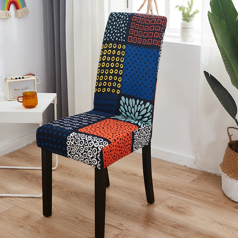 floral printed stretch chair cover for dining room office banquet chair protector elastic material armchair cover