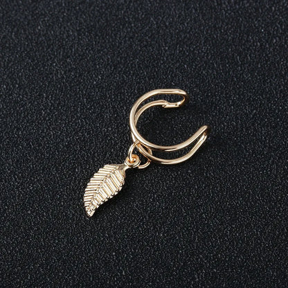 Fashion Leaf Clip Earring For Women Without Piercing Puck Rock Vintage Crystal Star Ear Cuff Girls Jewelry Gifts