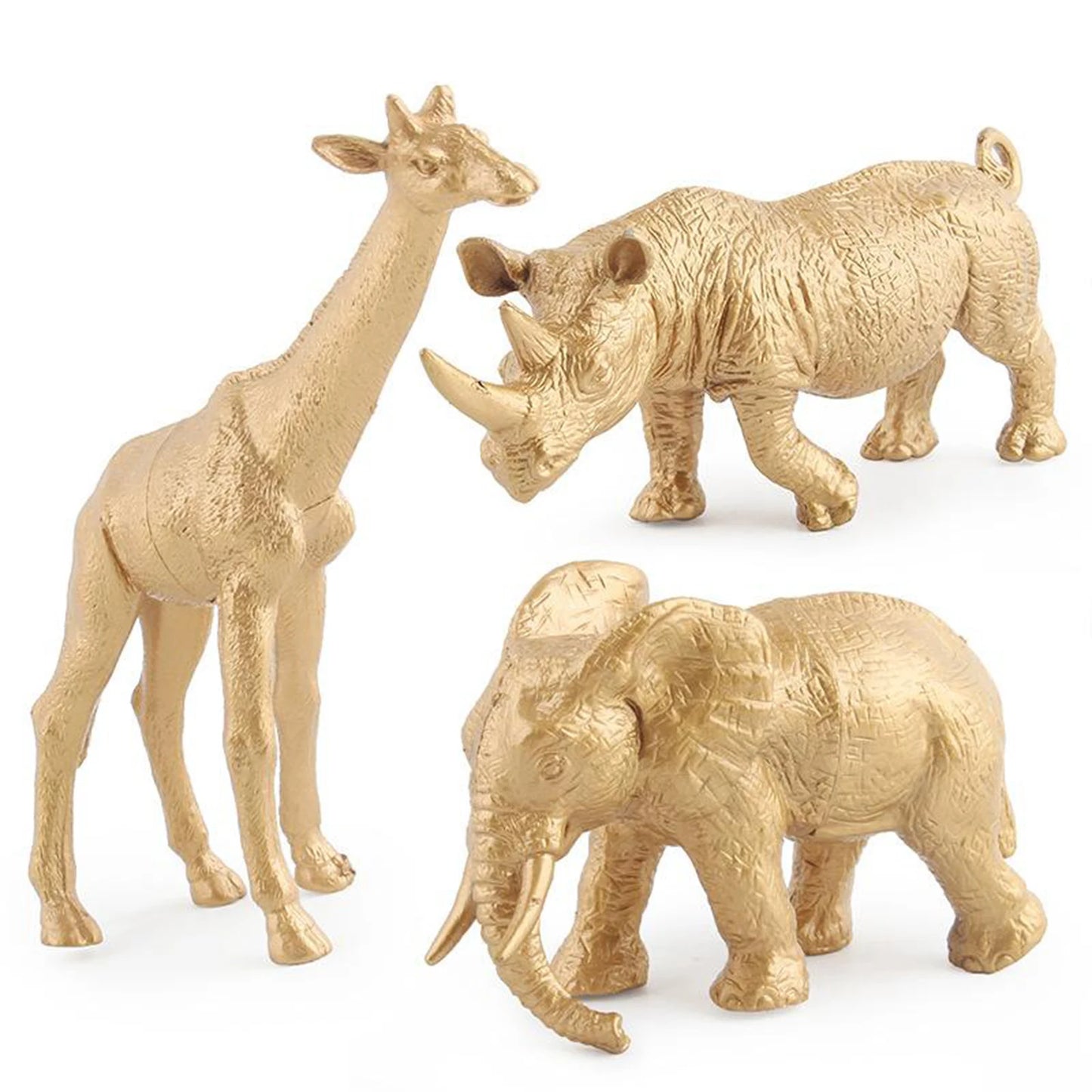 7pcs Wild Animal Figures Simulation Model Figurine Statue Golden Educational Forest Toys for Child's Birthday Gift Home Decor