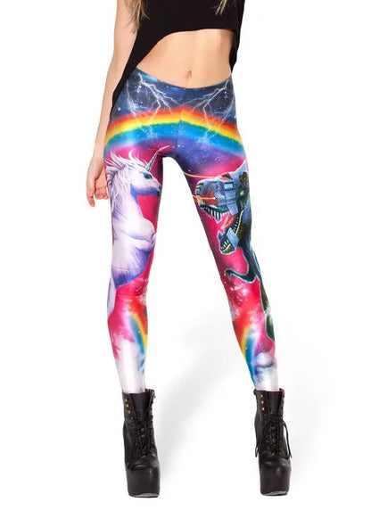 New Sexy Women Legging Rainbow Stripe Printing Fitness leggins Fashion Slim High Waist Leggings Woman Pants Christmas Gift