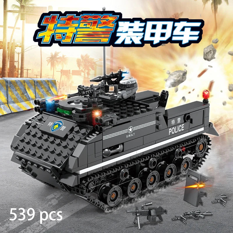 Special Forces SWAT Military Vehicle Car Police Station Bus Sets Building Blocks Kits Helicopters City Arms Truck Arrest Patrol