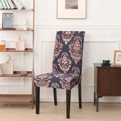 floral printed stretch chair cover for dining room office banquet chair protector elastic material armchair cover