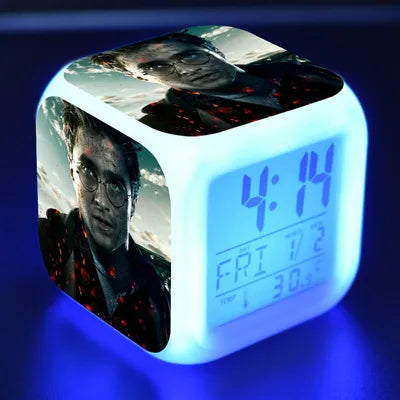 New LED Light Detail Clock ron hermione snape American Drama Peripheral Children Flash Gift Toy Desk Decoration Alarm Clock Toy