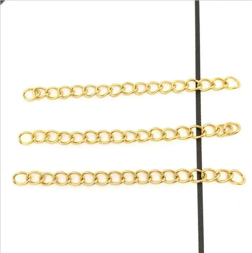 50PCS 5cm Stainless Steel pvd Extension Chains Extended Tail Chains Bracelet Necklaces Connectors DIY Jewelry Making Findings