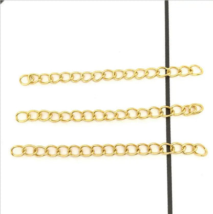 50PCS 5cm Stainless Steel pvd Extension Chains Extended Tail Chains Bracelet Necklaces Connectors DIY Jewelry Making Findings