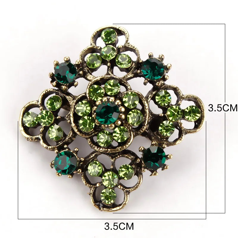 Baiduqiandu Brand Crystal Rhinestones Flower Pins and Brooches for Women Dress Party or DIY Wedding Bouquets Jewelry